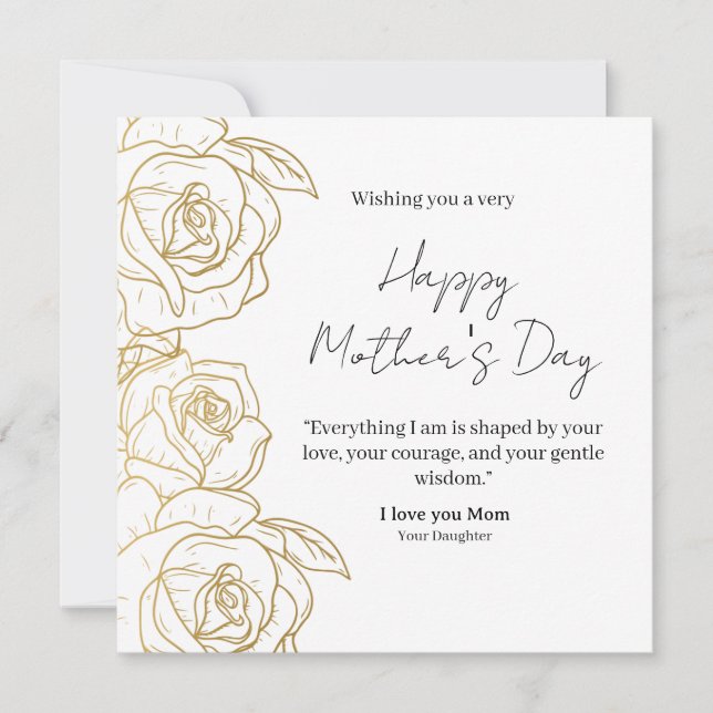 Elegant Floral Happy Mother’s Day Card  (Vorderseite)