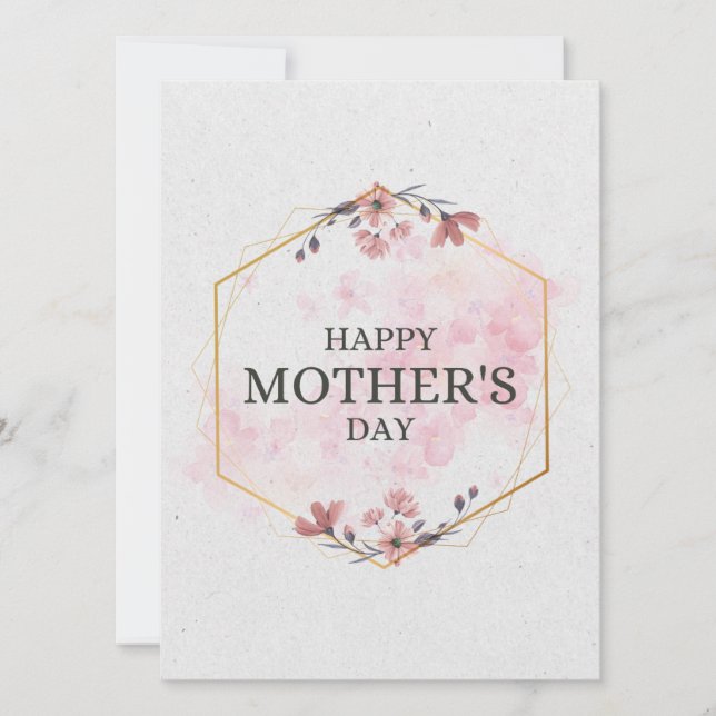 Elegant Floral Happy Mother’s Day Watercolor Karte (Vorderseite)