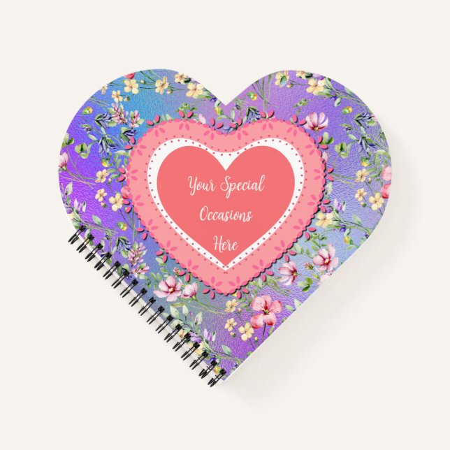 Elegant Floral Heart Frame: for Every Occasion Notizbuch (Vorderseite)