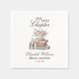 Elegant Floral Her Next Chapter Bridal Shower Serviette