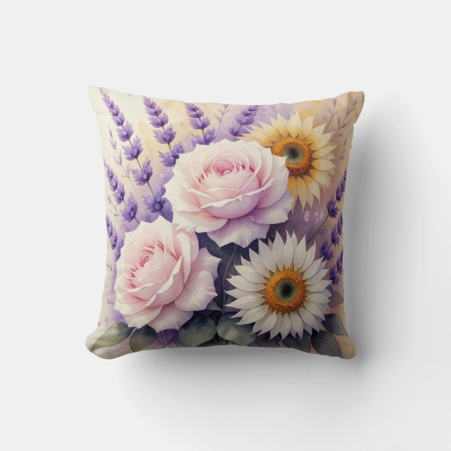 Elegant Floral Kissen (Vorderseite)