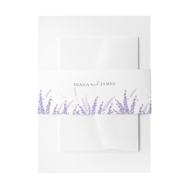 Elegant Floral Lavender Wedding Einladungsbanderole (Vorderseite Beispiel)