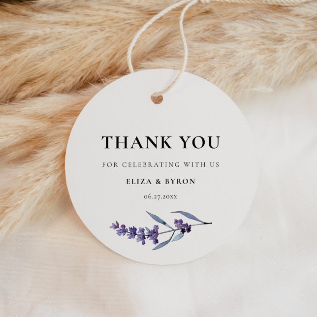 Elegant Floral Lavender Wedding Geschenkanhänger (Von Creator hochgeladen)