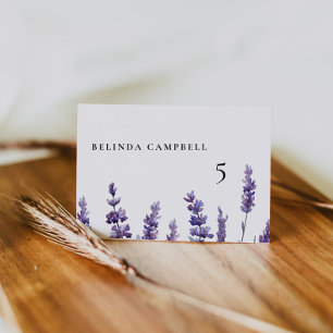 Elegant Floral Lavender Wedding Guest Platzkarte Tischnummer