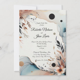 Elegant, floral, Liebe Einladung