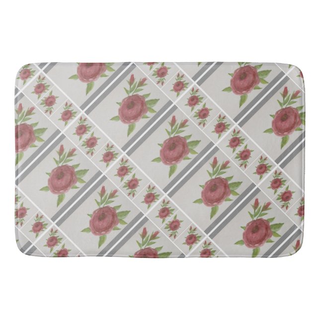 Elegant Floral Mat Badematte (Vorderseite)
