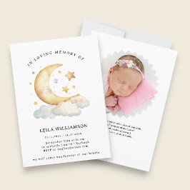 Elegant Floral Memorial Announcement Einladung