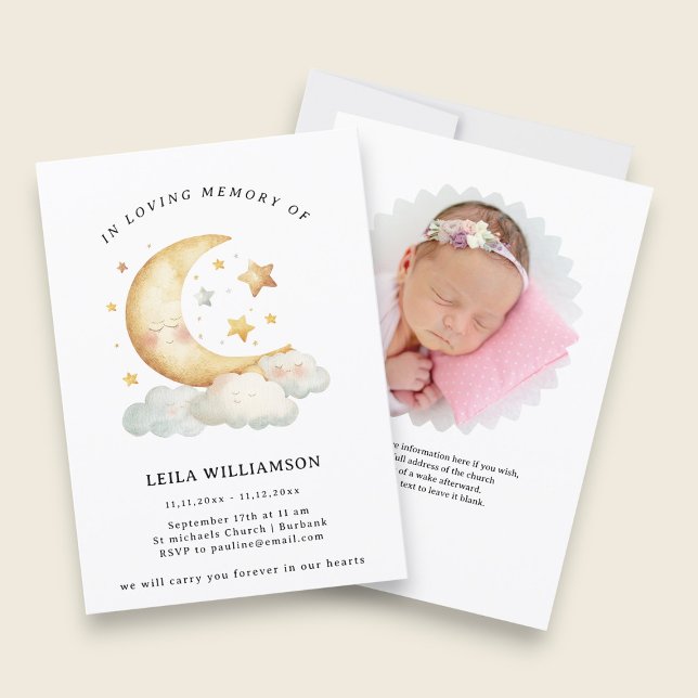 Elegant Floral Memorial Announcement Einladung (Von Creator hochgeladen)