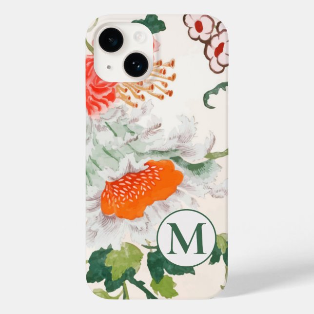 Elegant Floral Monogram Case-Mate iPhone Hülle (Rückseite)