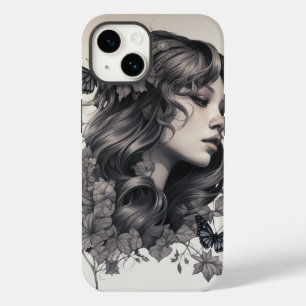 Elegant Floral Monogram Case-Mate iPhone 14 Hülle