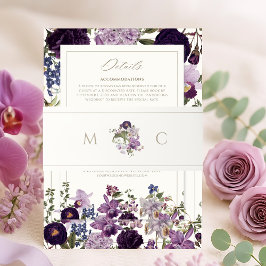 Elegant Floral Monogram Wedding Einladungsbanderole