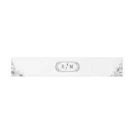 Elegant Floral Monogram Wedding Einladungsbanderole