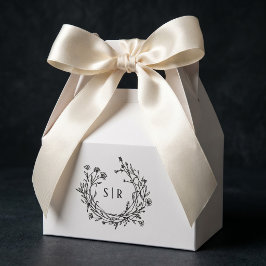 Elegant Floral Monogram Wedding Guest Favor Boxes Geschenkschachtel