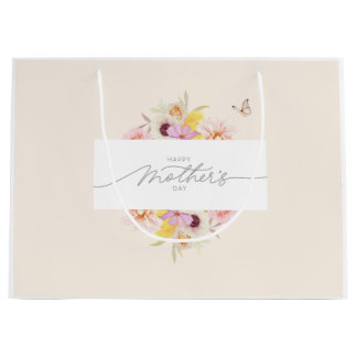 Elegant Floral Mother's Day Gift Bag Große Geschenktüte
