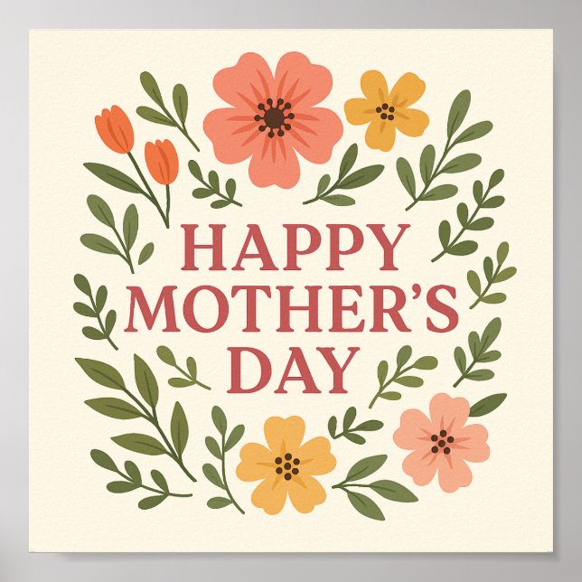 Elegant Floral Mother's Value Poster Paper (Matte) (Vorne)