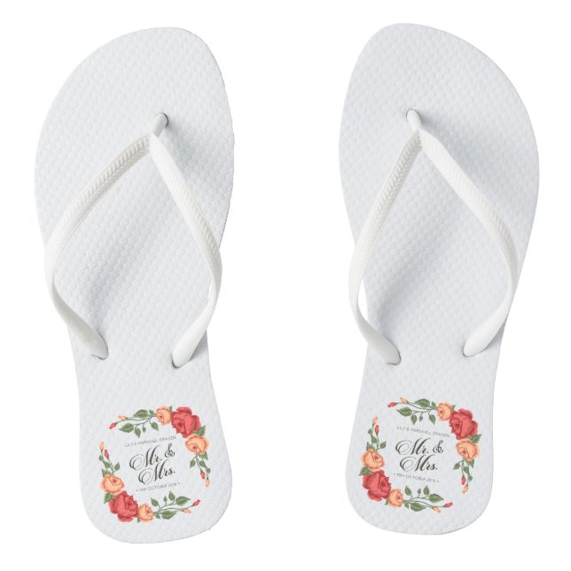 Elegant Floral Mr & Mrs Wedding| Flip Flops (Fußbett)