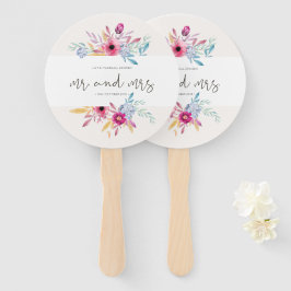 Elegant Floral Mr & Mrs Wedding | Handfächer