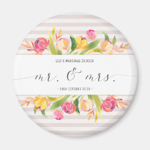 Elegant Floral Mr & Mrs Wedding   KÜHLSCHRANKMAGNE Magnet