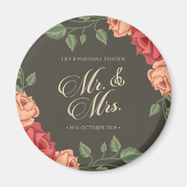 Elegant Floral Mr & Mrs Wedding | KÜHLSCHRANKMAGNE Magnet