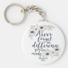 Elegant floral nie vergessen den Unterschied Schlüsselanhänger