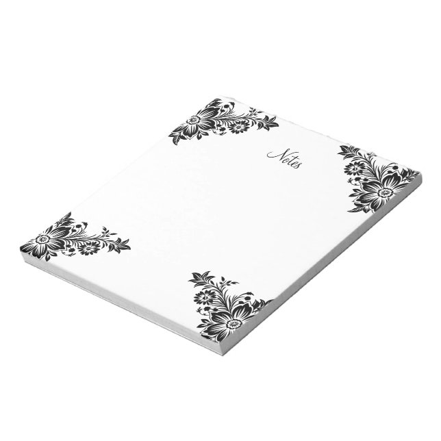 Elegant Floral Notizblock (Rotiert)