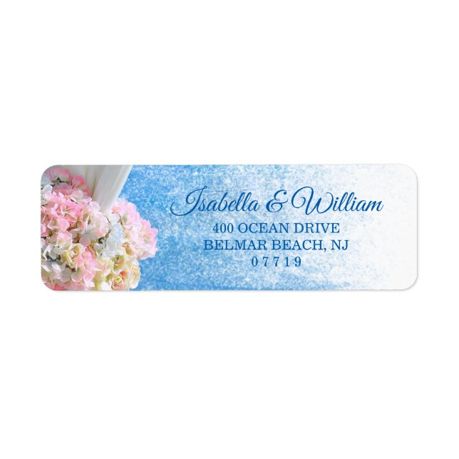 Elegant Floral Ocean Beach Summer Wedding Address (Vorne)