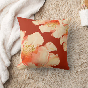 Elegant Floral Orange Peach Kissen