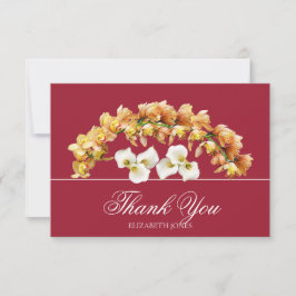 Elegant Floral Orchid & Lily Bridal Thank You Card Dankeskarte