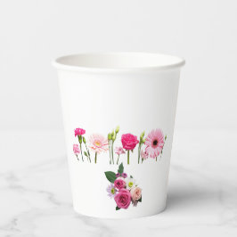 Elegant Floral Paper Cups – Soft Botanical Design Pappbecher