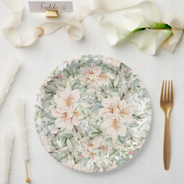 elegant floral pappteller (Hochzeit)