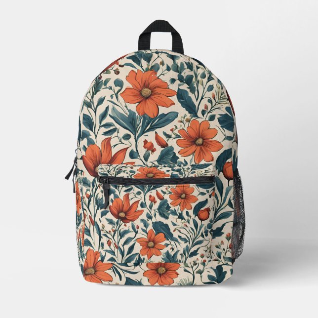 Elegant floral pattern bedruckter rucksack (Vorderseite)
