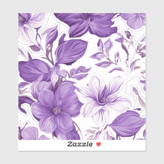 Elegant floral pattern in purple tones aufkleber (Blatt)