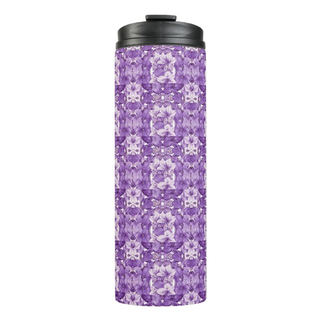 Elegant floral pattern in purple tones thermosbecher (Vorderseite)