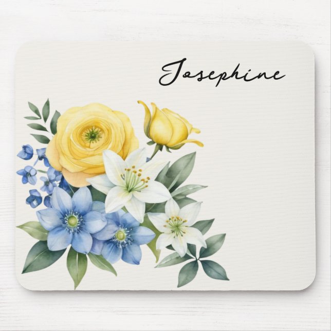 Elegant Floral Personalisiert Mousepad (Vorne)