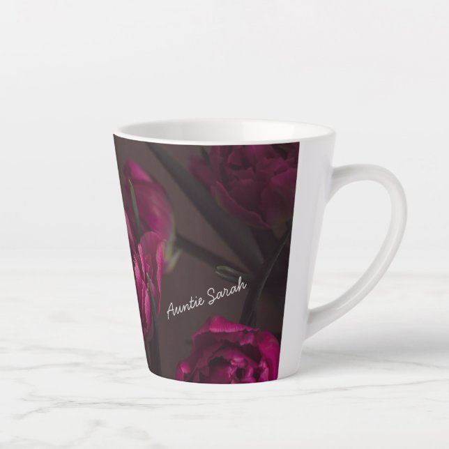 Elegant floral Personalized message Milchtasse (Rechts)