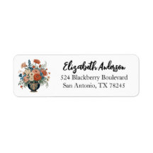 Elegant Floral Personalized Return Address Label