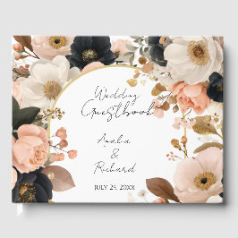 Elegant Floral Personalized Wedding Guestbook Gästebuch
