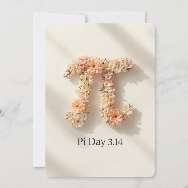 Elegant Floral Pi Day Invitation Einladung (Vorderseite)