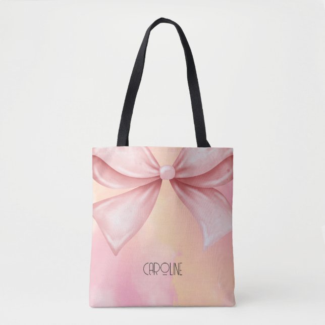 Elegant Floral Pink Bow Boho Niedlich (Vorderseite)