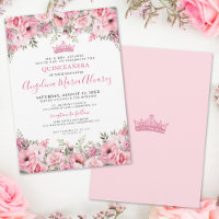 Elegant Floral Pink Quinceanera