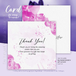 Elegant Floral Pink Vielen Dank Feiertagskarte