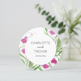 Elegant Floral Pink Wasserfarbe Handgestrichen Einladung