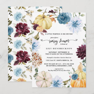 Elegant Floral Pumpkin Kinderdusche im Herbst