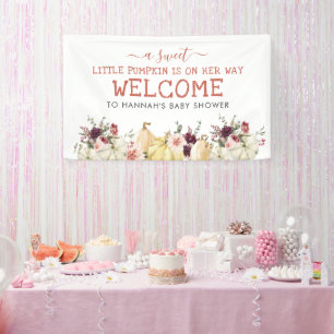 Elegant Floral Pumpkin   Kinderdusche im Herbst Banner