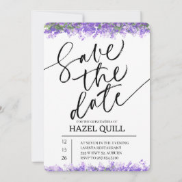 Elegant Floral Quinceañera Save the Date Einladung