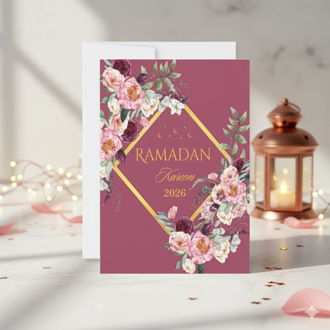 Elegant Floral Ramadan Kareem Greeting Card  Einladung (Von Creator hochgeladen)