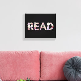 Elegant Floral READ Typography - Pastel Botanical  Leinwanddruck