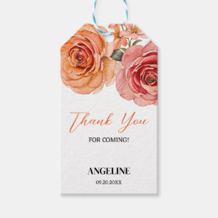 Elegant Floral Red Orange Rose Geburtstag Vielen D Geschenkanhänger