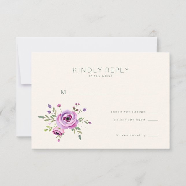 Elegant Floral RSVP Card (Vorderseite)