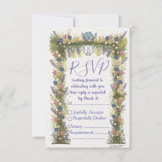 Elegant Floral RSVP Card 5x3.5 - Hand-Drawn Art